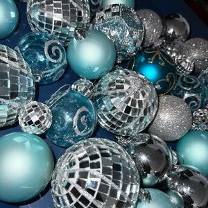 Blue and Silver Christmas Ornaments
